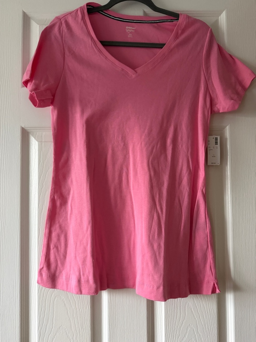 Avenue V-Neck Short Sleeve Tee in Pink
